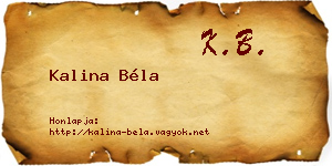 Kalina Béla névjegykártya